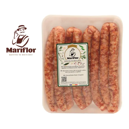 “Mariflor-Carnati gratar subtiri congelati - Rohwürstchen zum Braten und Grillen, gepökelt, mit Wasserzusatz, tiefgefroren