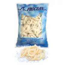 Pazifische Tintenfischringe, glasiert, r.. Pazifische Tintenfischringe, glasiert, r..