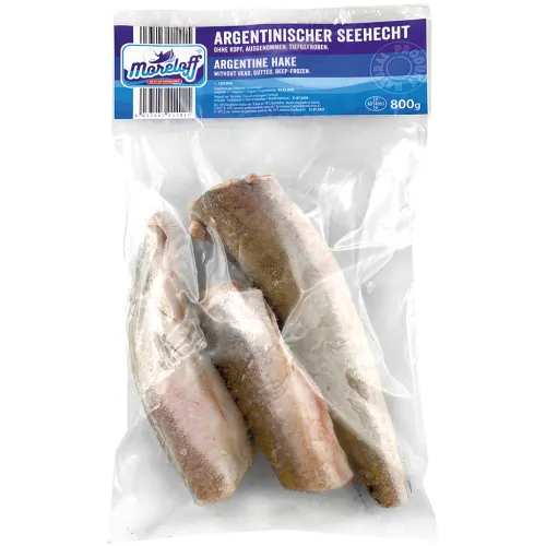 MORELOFF Argentinischer Seehecht ohne Kopf, ausgenommen, tiefgefroren.