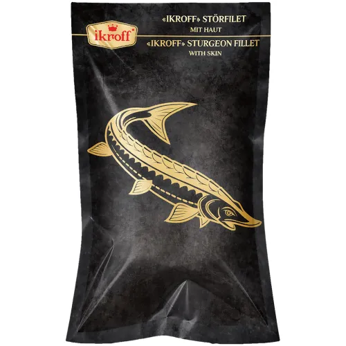 IKROFF Störfilet mit Haut, vakuumverpackt, tiefgefroren.