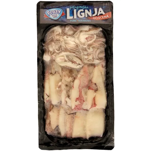 Tintenfisch (Loligo gahi), Tuben und Tentakel, glasiert, tiefgefroren