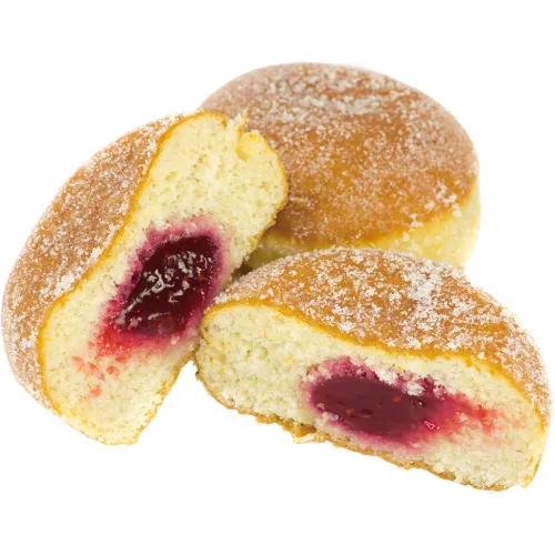 Siedegebäck mit Mehrfruchtzubereitung, fertig gebacken, tiefgefroren