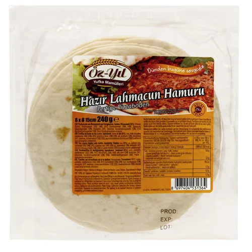 Fladenbrote aus Weizenmehl zum Fertigbacken Hazir Lahmacun Hamuru