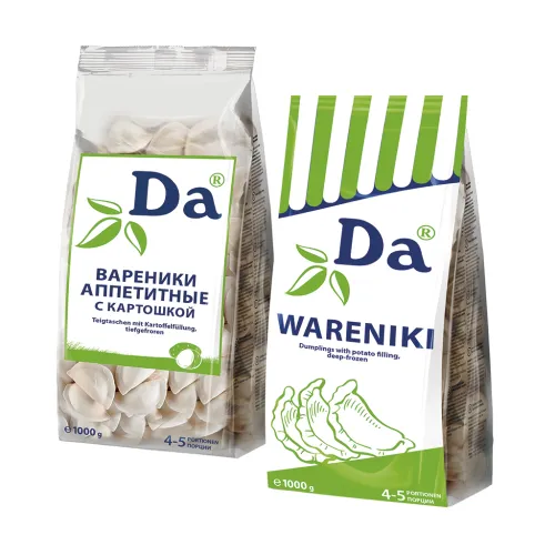 Вареники с картошкой Аппетитные ДА, продукт глубокой заморозки