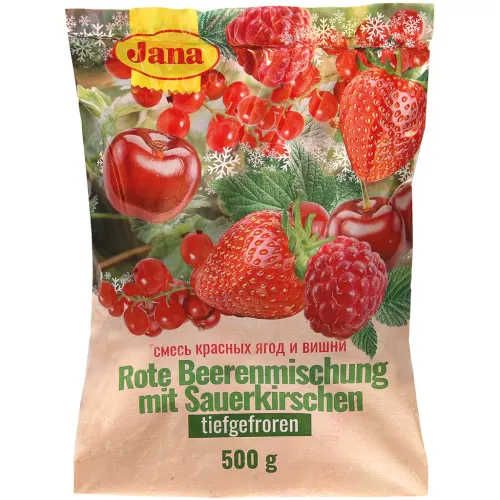 Смесь красных ягод и вишни, замороженная