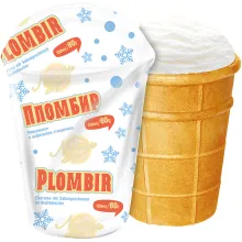 Eis mit Sahnegeschmack im Waffelbecher Eis mit Sahnegeschmack im Waffelbecher