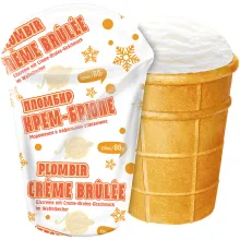Eiscreme mit Creme-Brülle-Geschmack im W.. Eiscreme mit Creme-Brülle-Geschmack im W..