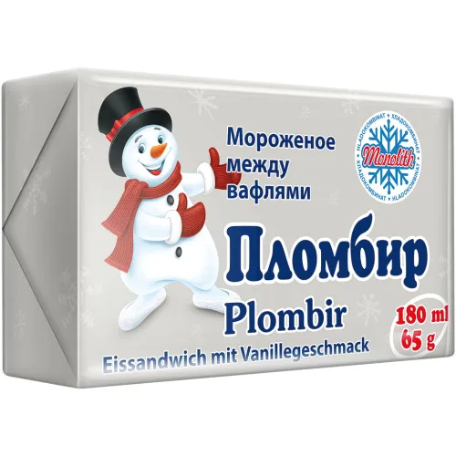 Мороженое между вафлями, пломбир