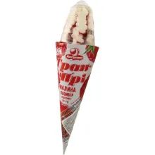 Ванильное мороженое с малиновой начинкой..