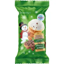 Eis mit Sahnegeschmack und Rosinen im Wa.. Eis mit Sahnegeschmack und Rosinen im Wa..