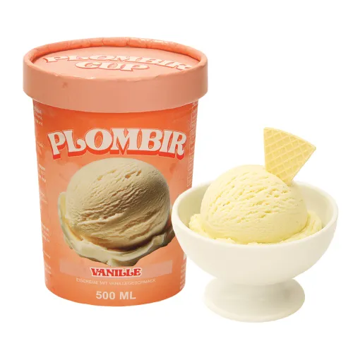 PLOMBIR Eiscreme mit Vanillegeschmack