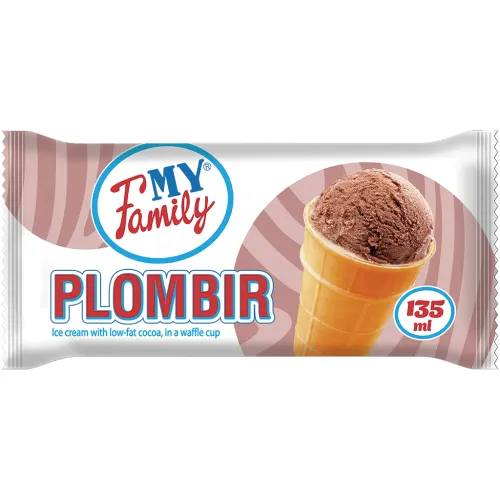 MY FAMILY Eiscreme mit fettarmem Kakao, im Waffelbecher