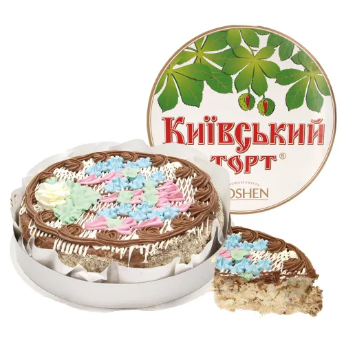 Torte Kiewskiy Roshen mit Cremefüllung 57,6 % und Haselnüssen, tiefgefroren