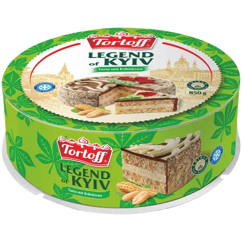 TORTOFF Torte Legend of Kyiv mit Creme 57,7% und Erdnüssen, mit Gelee 3,5% dekoriert, tiefgefroren