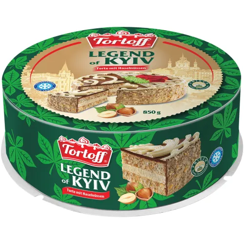 TORTOFF Torte Legend of Kyiv mit Creme 57,7% und Haselnüssen, mit Gelee 3,5% dekoriert, tiefgefroren
