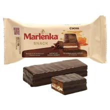 Kuchen-Snack mit Kakaogeschmack und Crem.. Kuchen-Snack mit Kakaogeschmack und Crem..