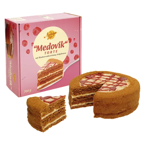 Торт Медовик с малиновым джемом, замороженный