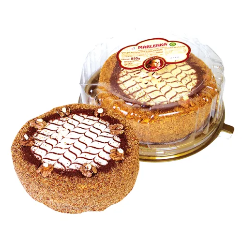 Festliche Torte mit Honig und Kakao Marlenka, tiefgefroren