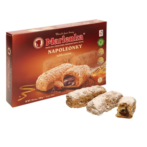 Napoleonky Ziehteiggebäck mit Kakao und Cremefüllung (39%), tiefgefroren