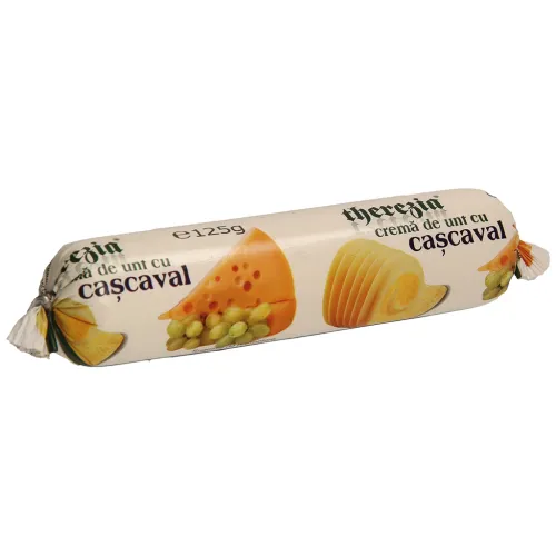 Brotaufstrich mit 55% Milchstreichfett 65% Fett und Käse 14% nach rumänischer Art Crema de unt cu cascaval