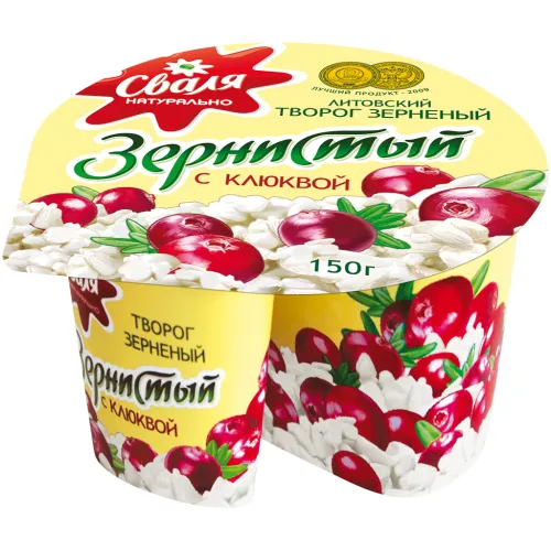 Dessert aus körnigem Frischkäse und Sahne, mit 20% aromatisierter moosbeerenhaltiger Zubereitung