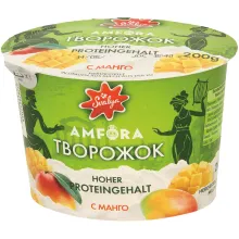 Творожок с манго,  высокое содержание бе..