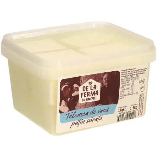 Telemea putin sarata de vaca - Rumänischer Käse aus pasteurisierter Kuhmilch in Salzlake gereift. Fettstufe.