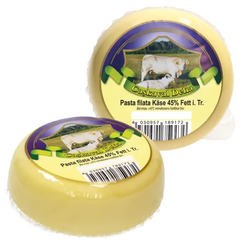 Pasta filata Käse Cascaval Delia 45% Fett i. Tr. aus pasteurisierter Kuhmilch