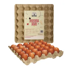 Frische Eier aus ausgestalteter Käfighal..