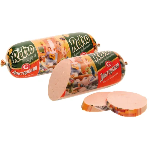 Fleischwurst Doktorskaja Retro einfach mit Trinkwasser und Kartoffelstärke