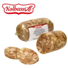 Presssack mit grobzerkleinerten Fleischs.. Presssack mit grobzerkleinerten Fleischs..