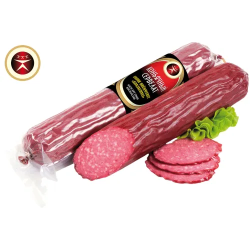 Grobe Brühwurst Koniachniy nach Art einer Kochsalami