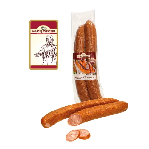 Копченая вареная колбаса из свинины с индейкой Kielbasa torunska, среднего помола, с добaвлением соевого белка