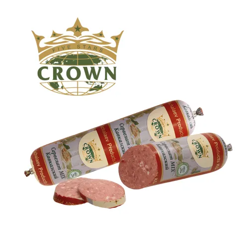Rinderkochsalami HALAL Servelat Mix Kavkazskij mit Hähnchenfleisch, heißgeräuchert