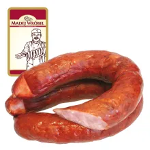 Mittelgrob zerkleinerte Brühwurst geräuc.. Mittelgrob zerkleinerte Brühwurst geräuc..