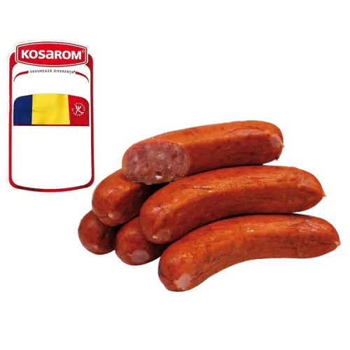 Grobe Brühwurst Carnati Moldovenesti rumänischer Art, geräuchert, mit Sojaeiweiß, Wasserzusatz und Fleischaroma