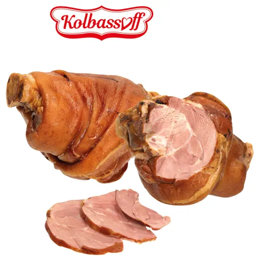 Hintere Schweinshaxe, gepökelt, gekocht und geräuchert