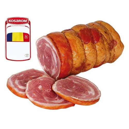 Gerollter Schweinebauch Rulou de porc gebrüht und geräuchert, nach rumänischer Art