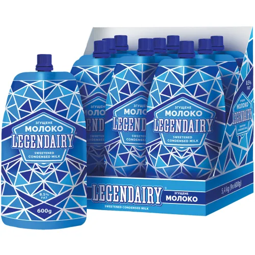 LEGENDAIRY Gezuckerte Kondensmilch, wärmebehandelt, 8,5% Fett, 20% fettfreie Milchtrockenmasse.