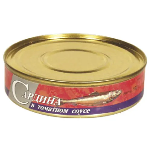 Кусочки сардины с кожей и костями в ​​томатном соусе