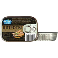 Шпроты в масле и собственном соку, копчё..