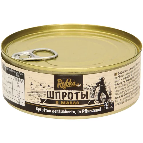 Geräucherte Sprotten in Pflanzenöl