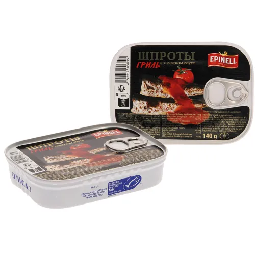 Gegrillte Sprotten in tomatenhaltiger Soße