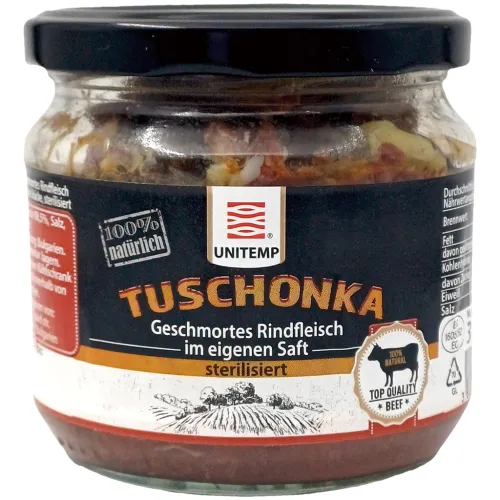 Tuschonka – Geschmortes Rindfleisch im eigenen Saft, große Stücke, sterilisiert