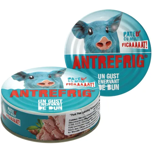 Schweineleber-Brotaufstrich Pork Pate Antrefrig, fein zerkleinert, mit modifizierter Stärke, mit Schweineeiweiß, mit Sojaeiweiß. Sterilisiert