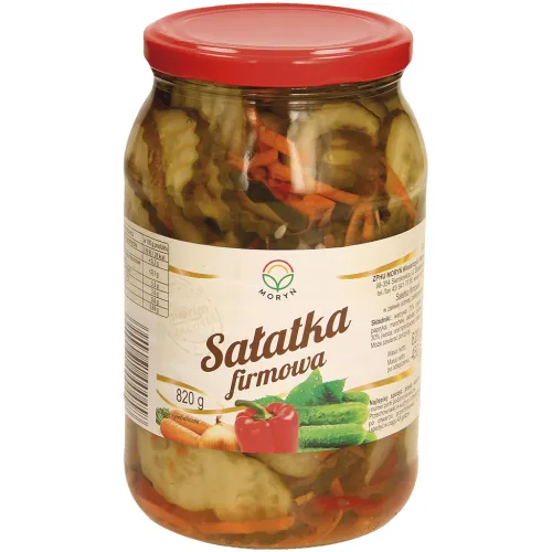 Salatka firmowa - Gemüsesalat aus Gurken, Paprika, Karotten und Zwiebeln. Pasteurisiert.