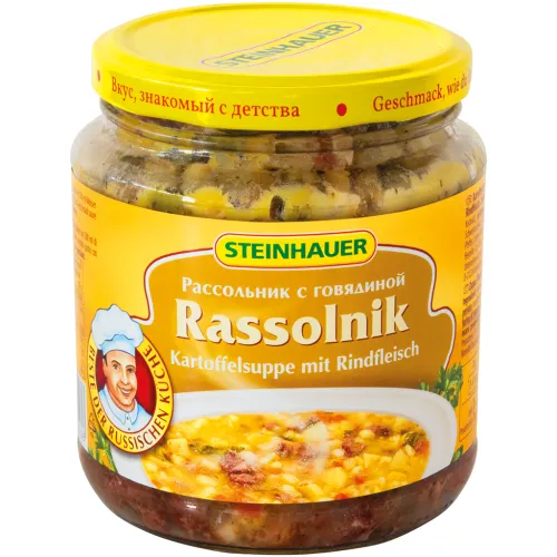 Kartoffelsuppe mit Rindfleisch Rassolnik