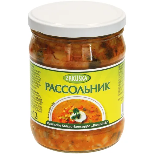 Russische Salzgurkensuppe Rassolnik