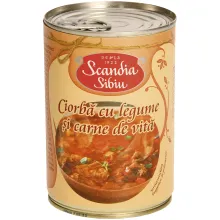 Suppe mit Gemüse und Rindfleisch 