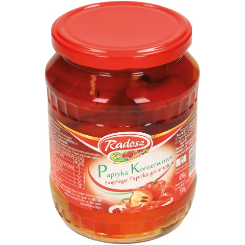Eingelegte Paprika, geviertelt